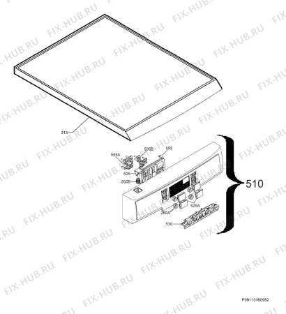 Взрыв-схема посудомоечной машины Electrolux ESF4510ROW - Схема узла Command panel 037